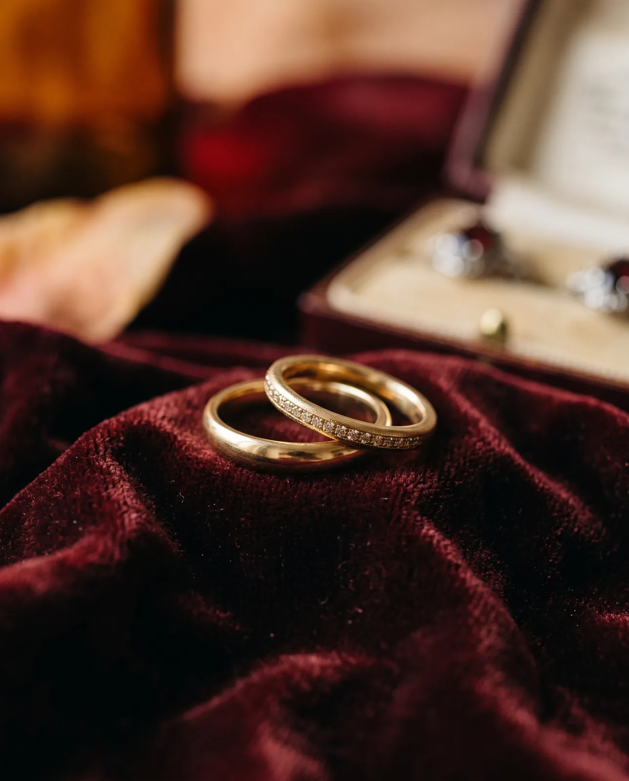 Matched pair of gold wedding bands