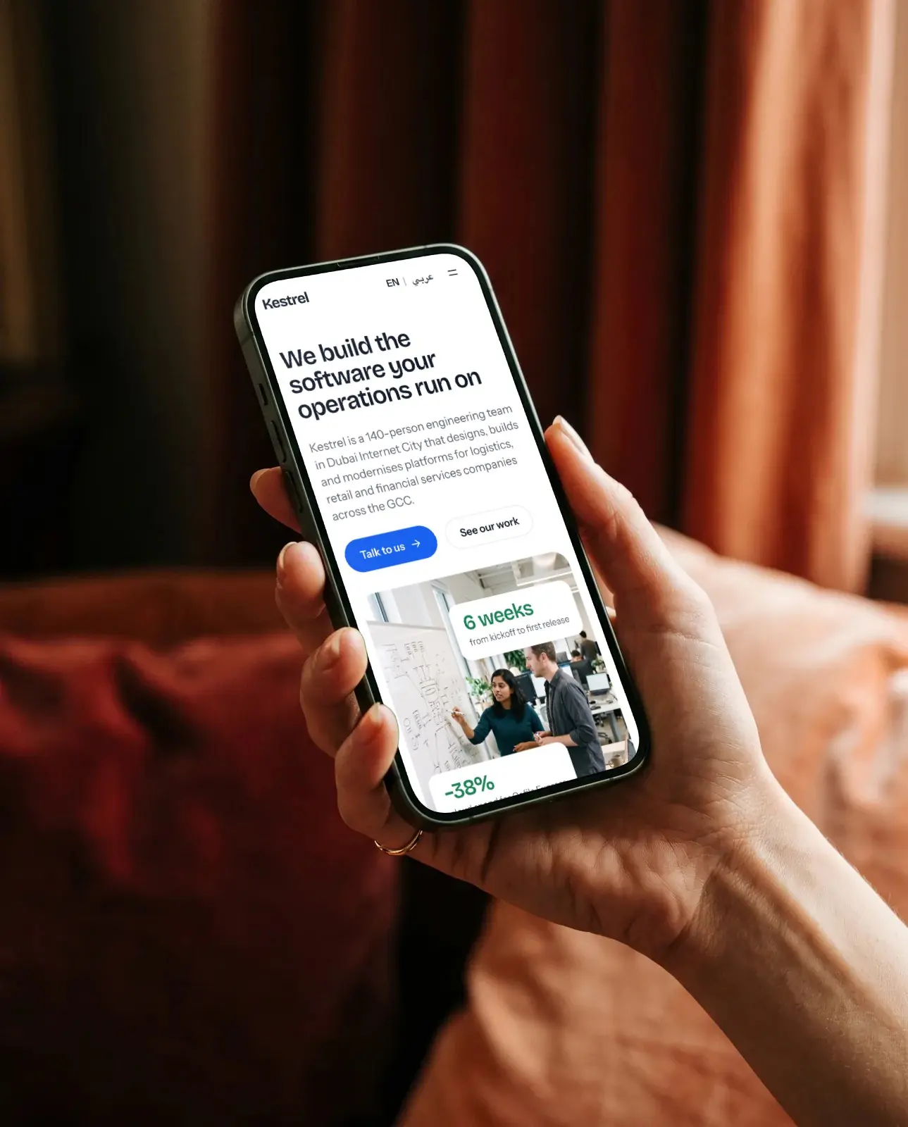 Kestrel: The website on a phone