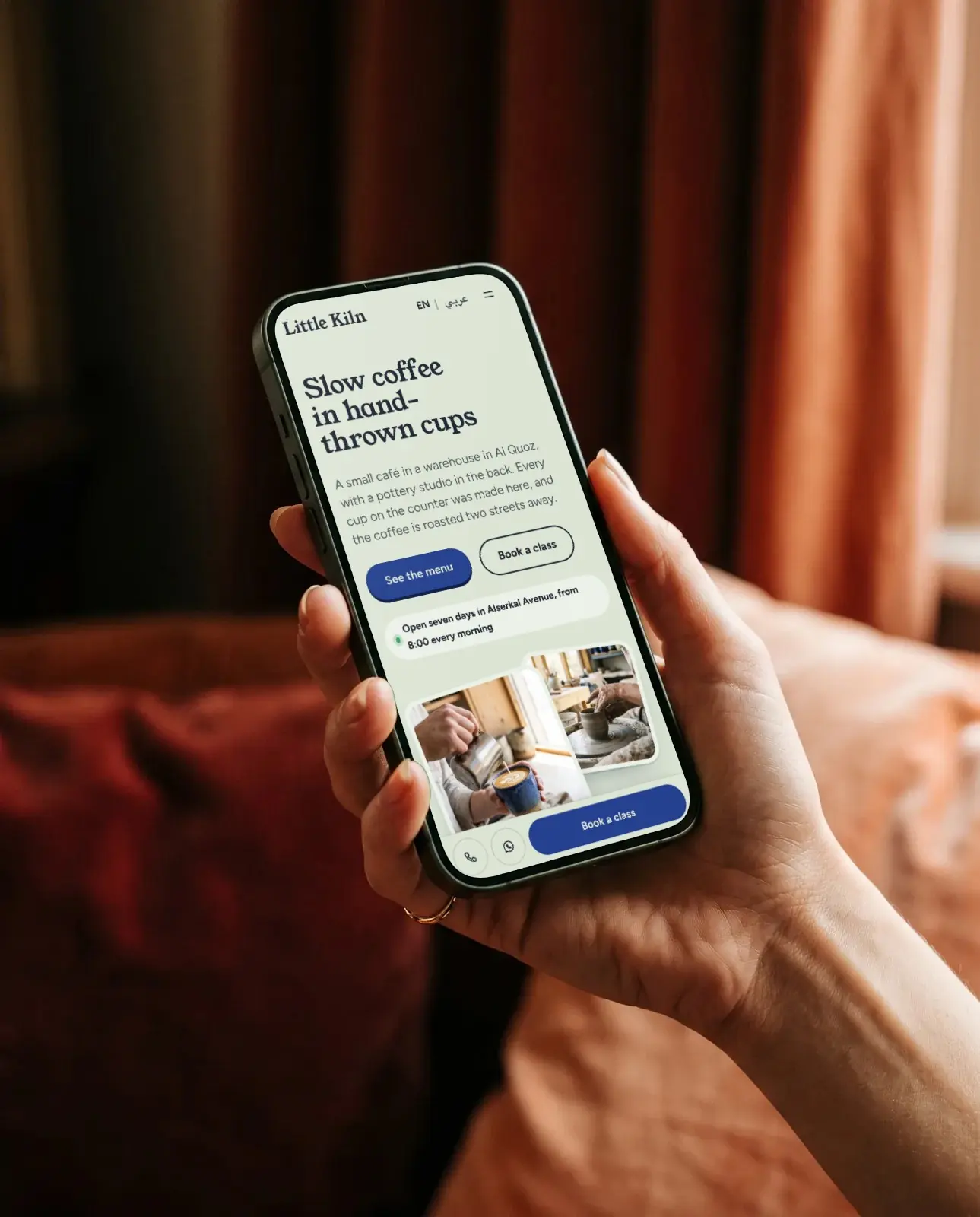 Little Kiln: The website on a phone
