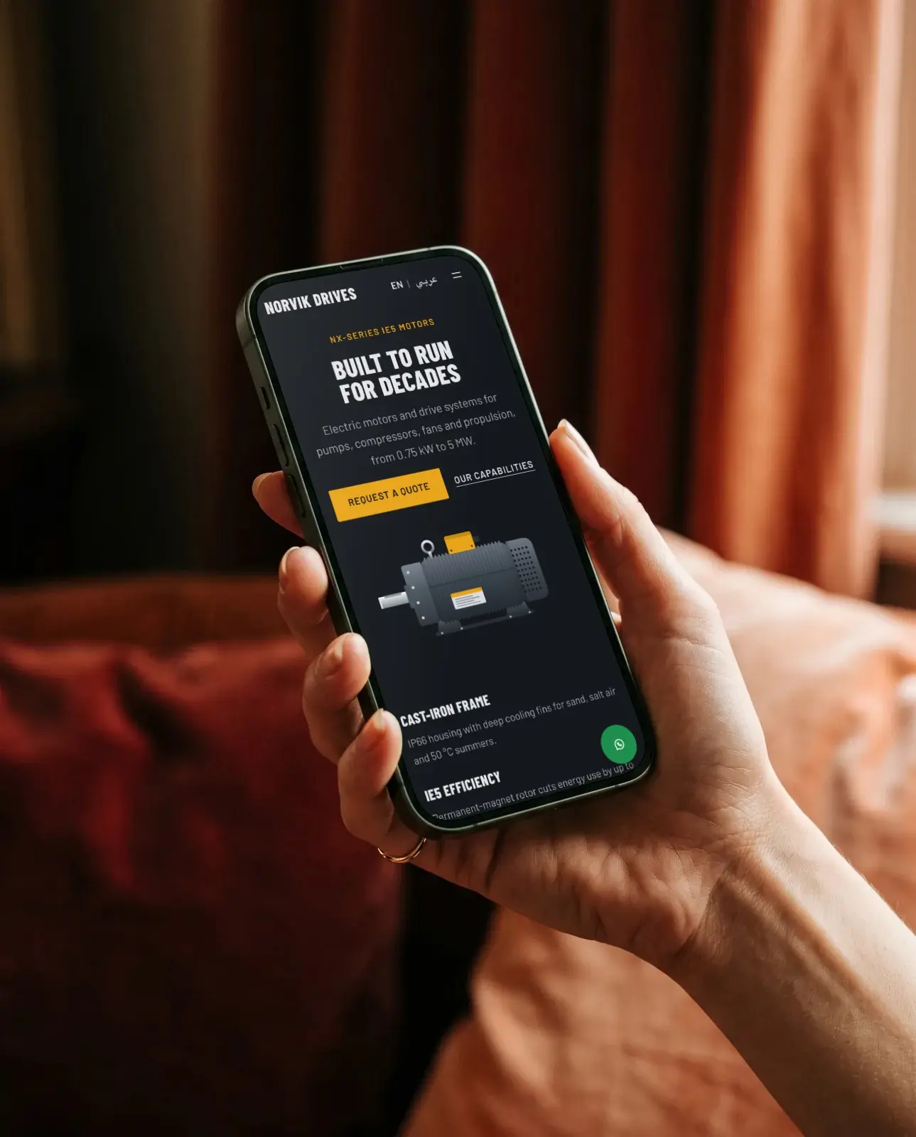 Norvik Drives: The website on a phone