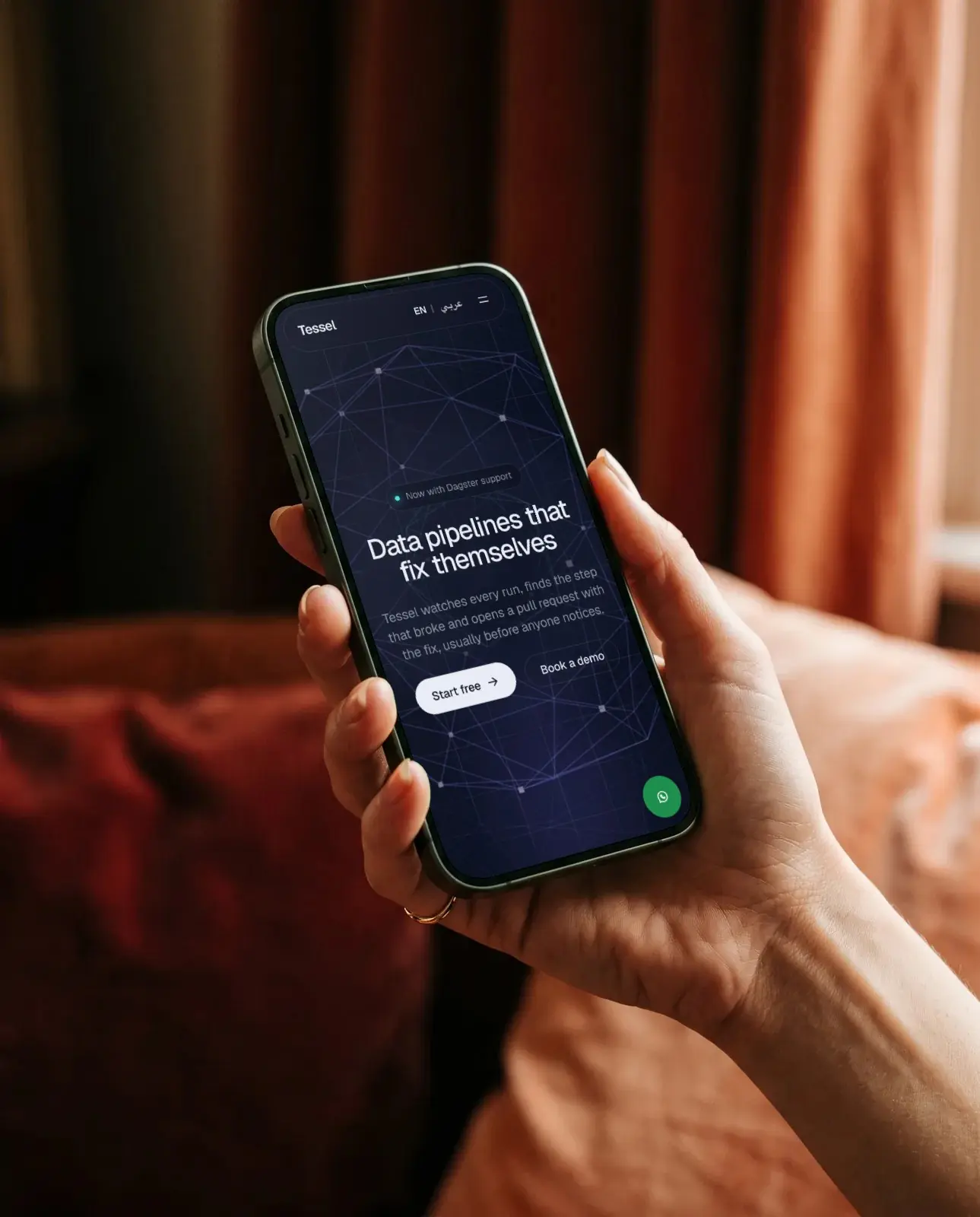 Tessel: The website on a phone